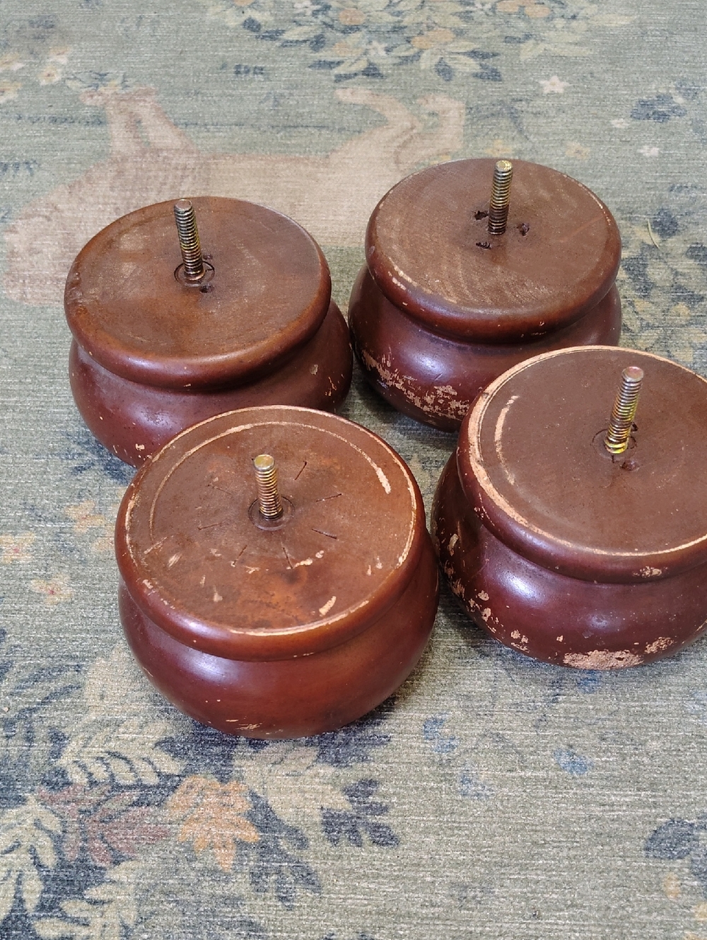 Wooden Furniture Legs - Brown Replacement Set of 4